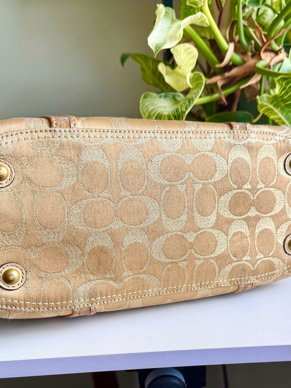 Coach Signature Gold Tote with Studded Straps
#60867-F12853 - Picture 13 of 16